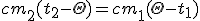 cm_2(t_2-\Theta)=cm_1(\Theta-t_1)