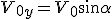 V_{0y}=V_0\sin\alpha